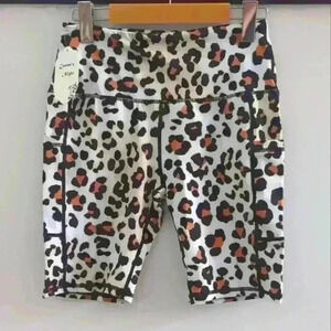 CUSTER'S NIGHT | Women's Black/Tan/White Mid-Rise Animal Print Athletic…